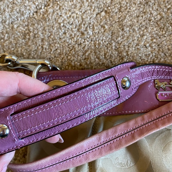 Coach cross body purse - lavender and tan fabric C - Picture 4 of 7
